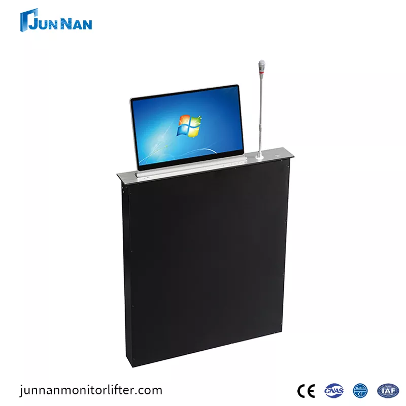 Desktop Lift Layar Ultra-Tipis Sistem Konferensi Tanpa Kertas Pengangkatan Listrik